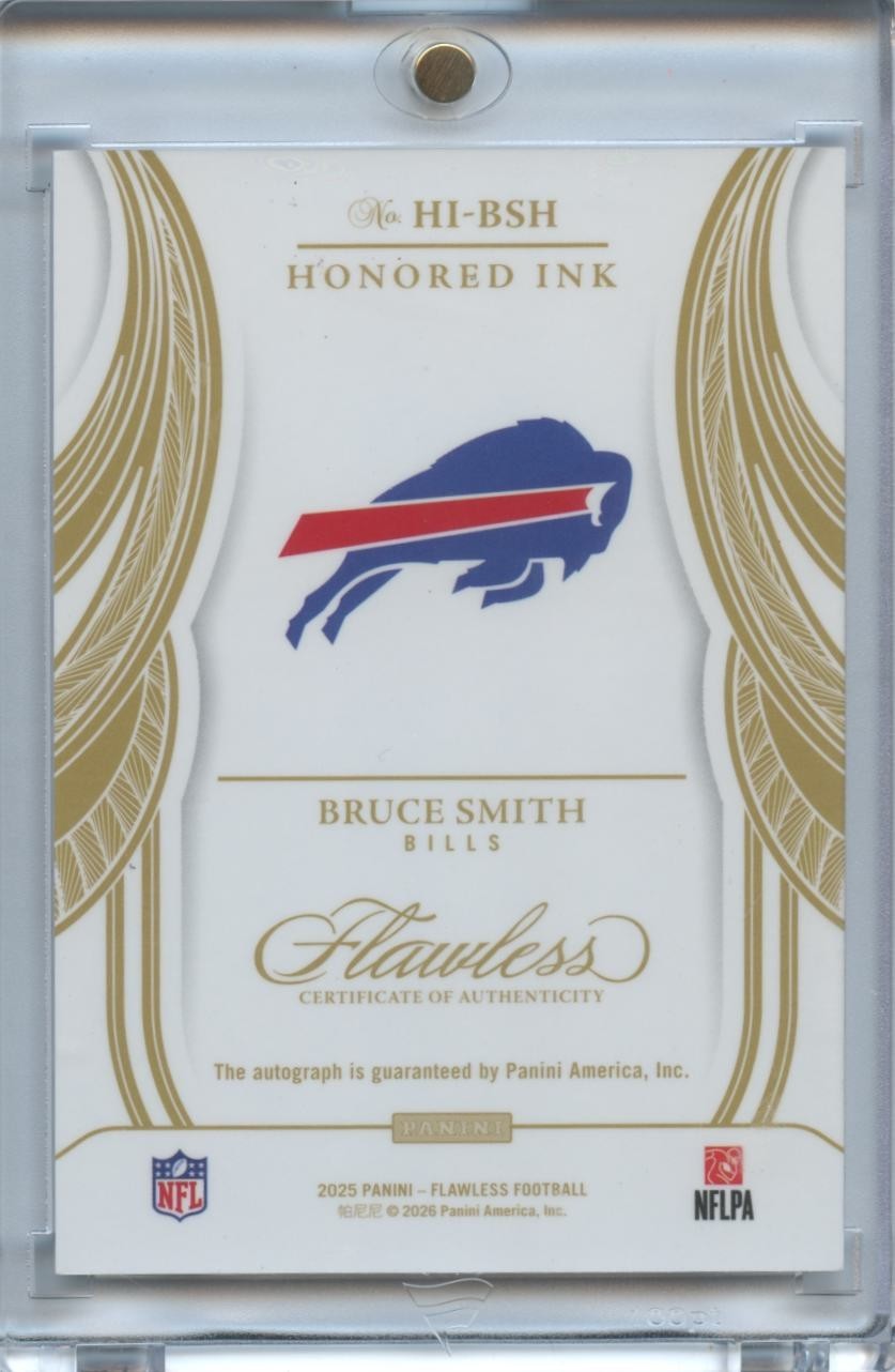 Bruce Smith 2025 Flawless on Card Auto Autograph Buffalo Bills 1/15