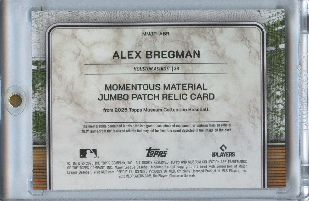 Alex Bregman 2025 Museum Collection Game Worn LOGO Patch Houston Astros 1/1