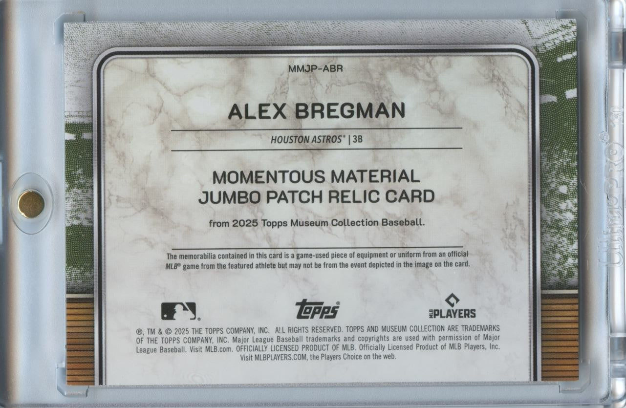 Alex Bregman 2025 Museum Collection Game Worn LOGO Patch Houston Astros 1/1