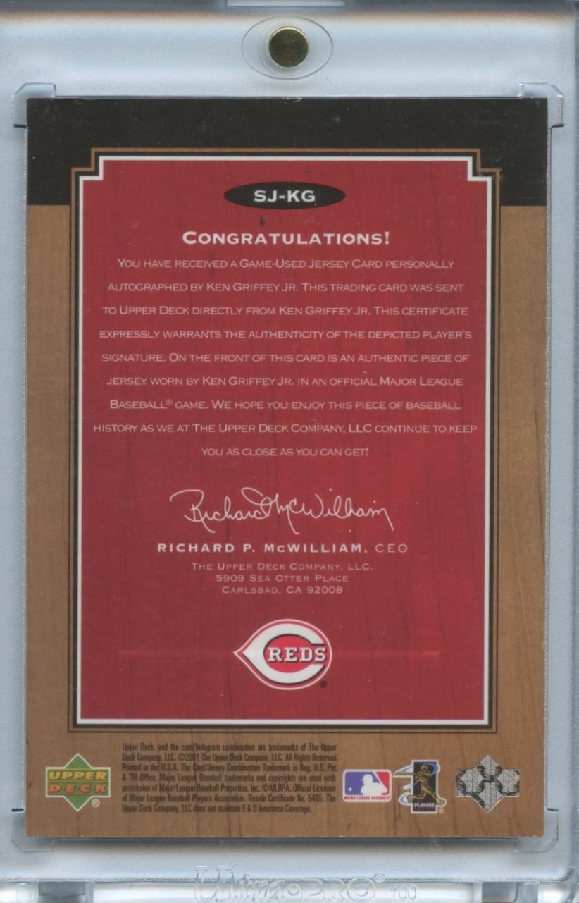 Ken Griffey Jr. 2001 Upper Deck Legends Auto Autograph Game Worn Patch Reds
