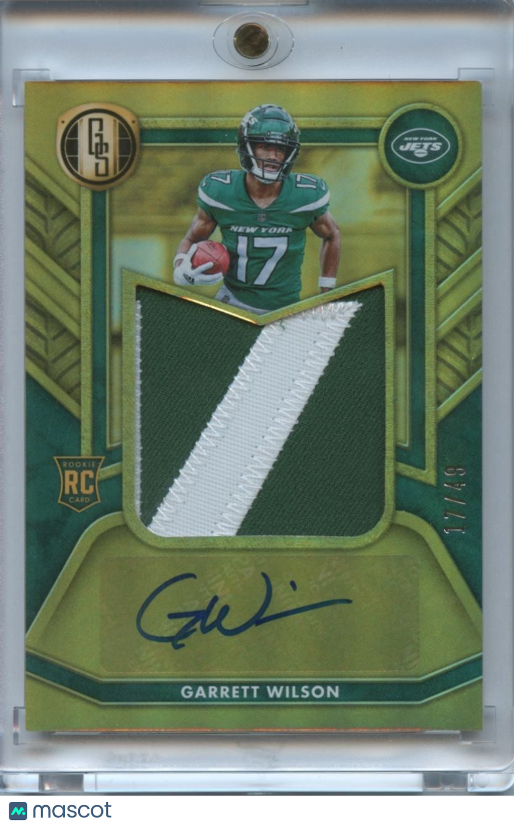 Garrett Wilson 2022 Gold Standard Auto Autograph Patch RC JERSEY # Jets 17/49