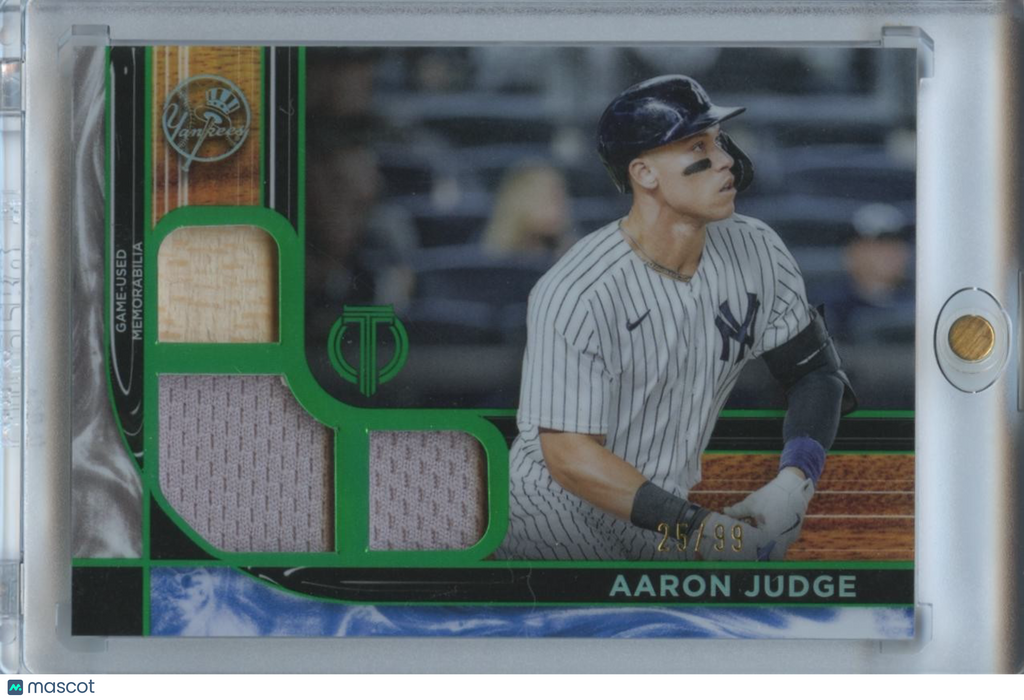 Aaron Judge 2022 Tribute Game Worn Jersey Patch Bat NY Yankees 25/99