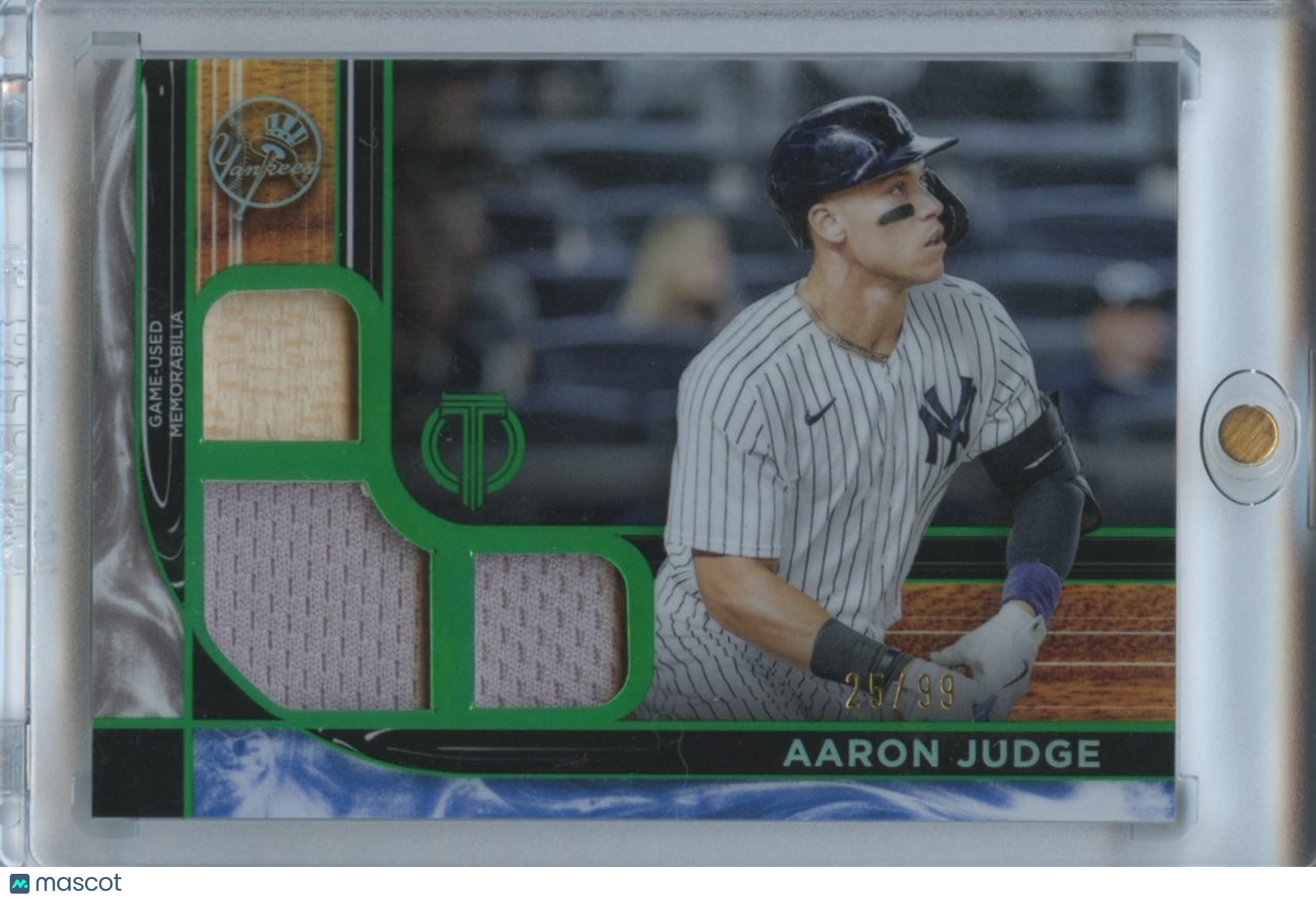 Aaron Judge 2022 Tribute Game Worn Jersey Patch Bat NY Yankees 25/99