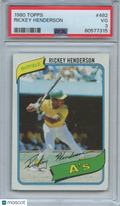 Rickey Henderson 1980 Topps Rookie RC Oakland Athletics #482 PSA 3