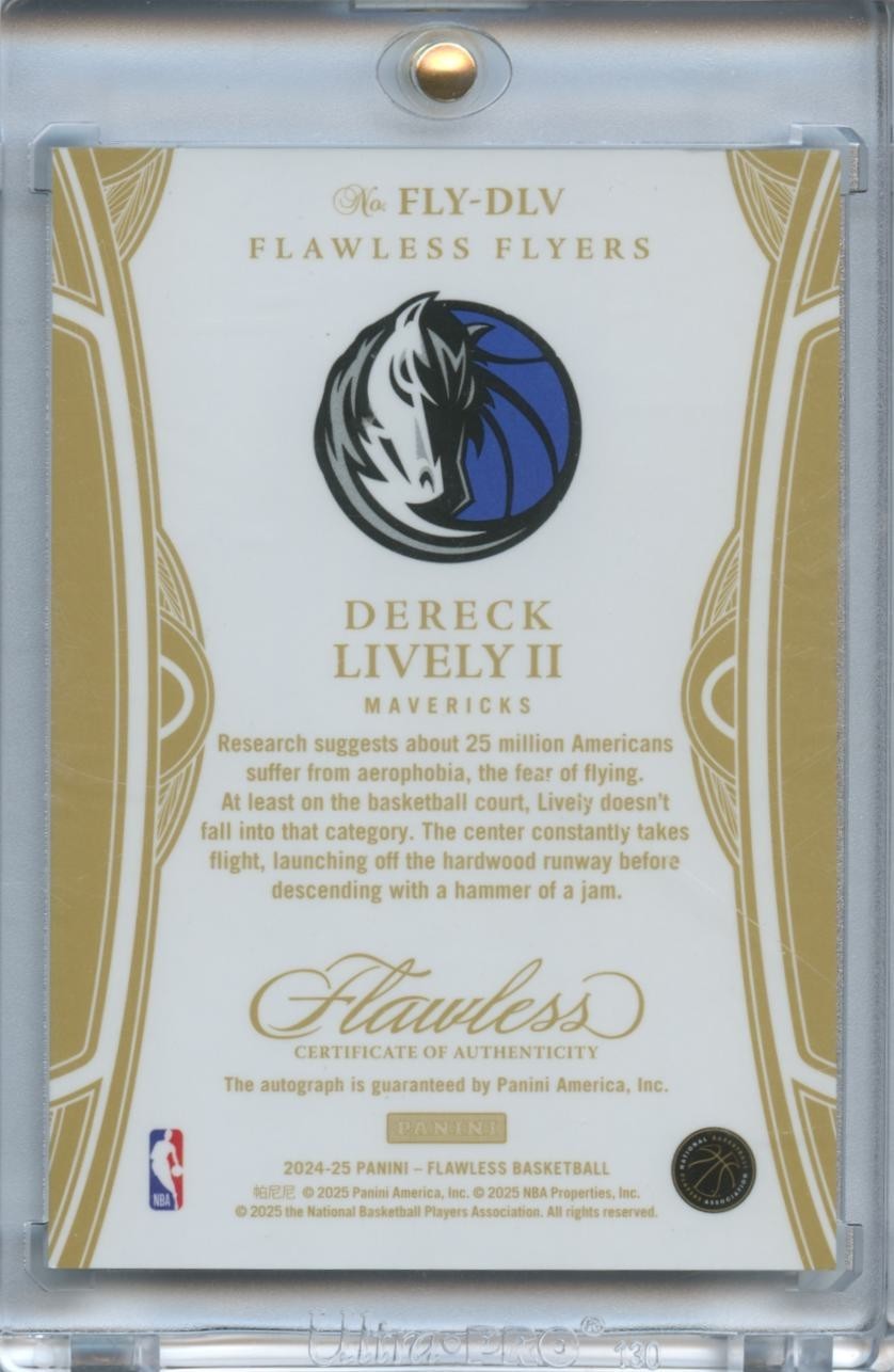Dereck Lively II 2024-25 Flawless Auto Autograph Dallas Mavericks 14/25