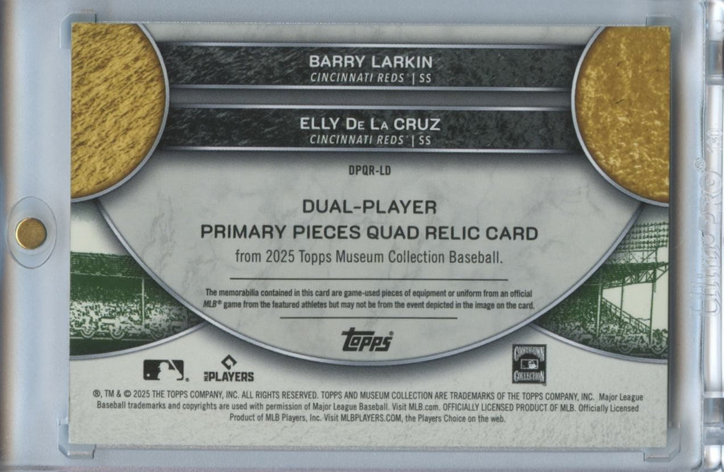 Elly De La Cruz / Barry Larkin 2025 Museum Collection Game Worn Patch Reds 2/25