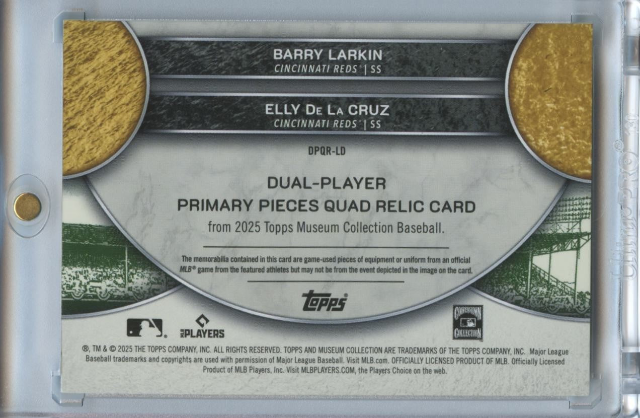 Elly De La Cruz / Barry Larkin 2025 Museum Collection Game Worn Patch Reds 2/25