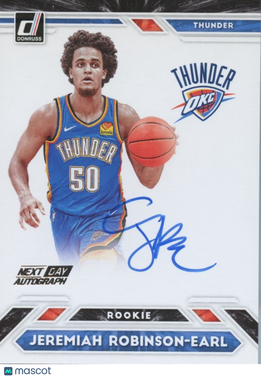 Jeremiah Robinson-Earl 2021-22 Donruss Next Day Auto Autograph SSP RC Thunder