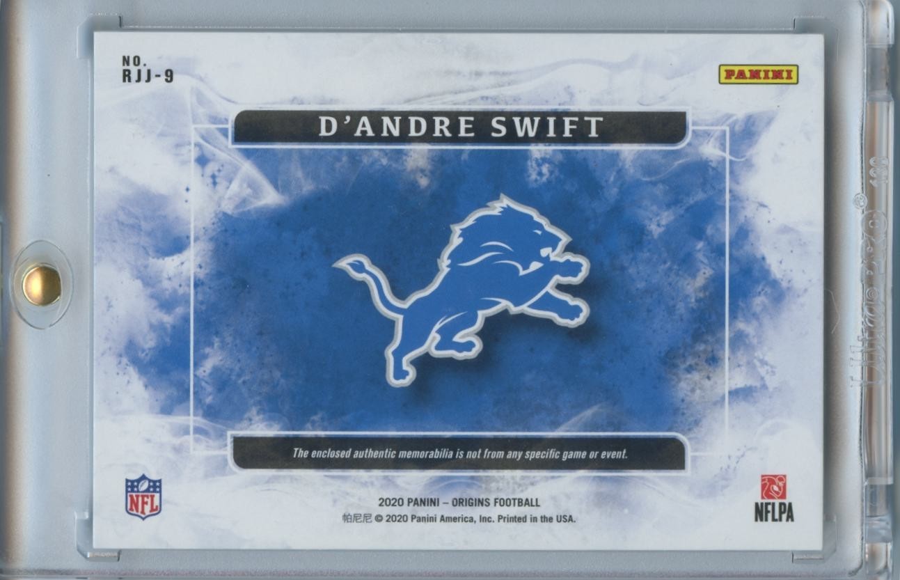 D'Andre Swift 2020 Origins NIKE Swoosh Patch RC Rookie Detroit Lions 1/1