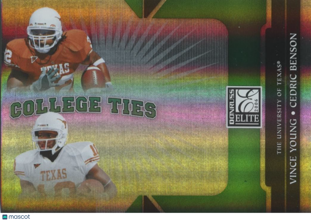 Vince Young / Cedric Benson 2006 Elite Rookie RC Texas Longhorns 310/1000