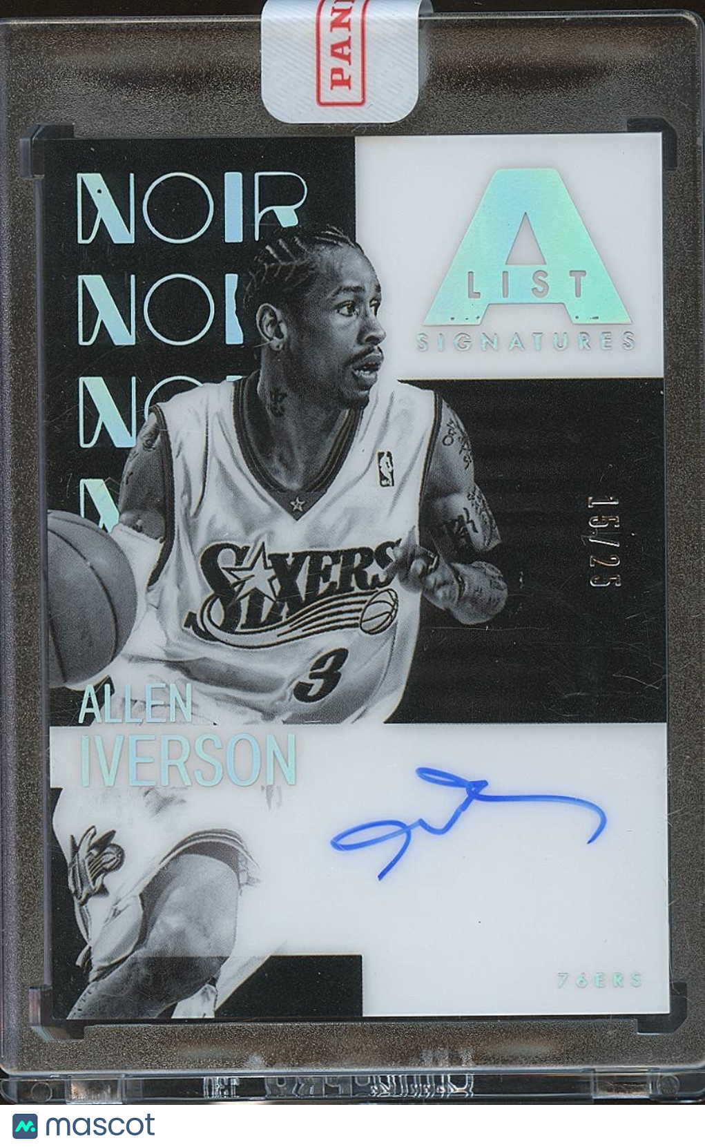 Allen Iverson 2024-25 NOIR A List Auto Autograph Philadelphia 76ers 15/25