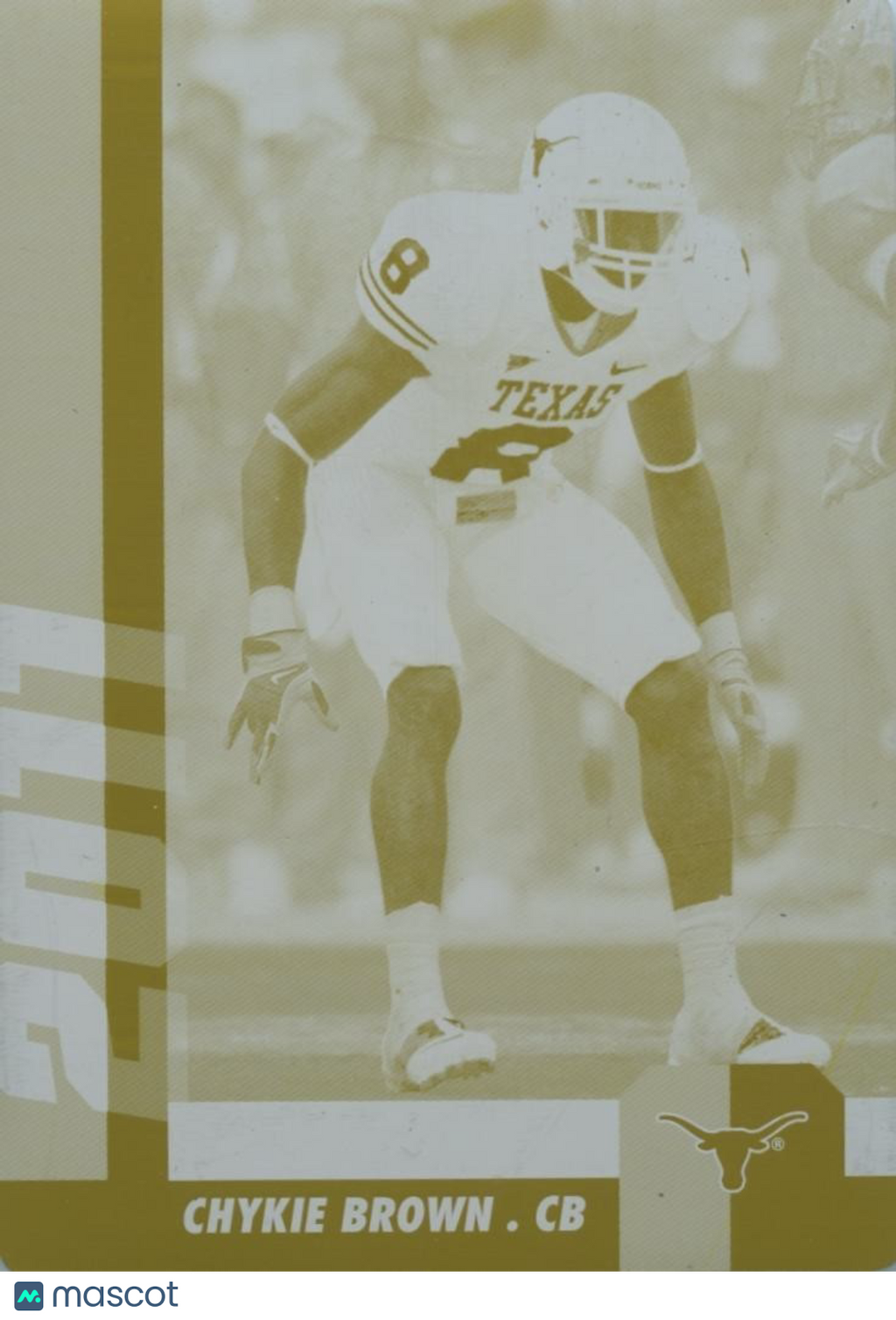 Chykie Brown 2011 Upper Deck Yellow Printing Plate Rookie Texas Longhorns 1/1