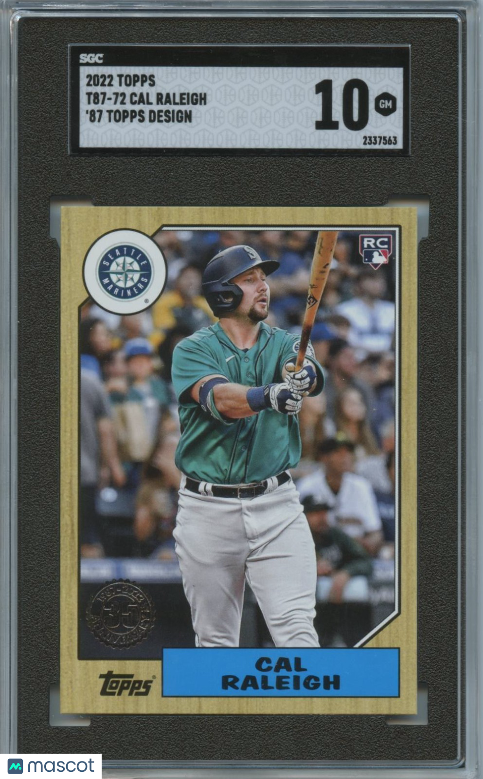 Cal Raleigh 2022 Topps '87 Rookie RC Seattle Mariners SGC 10