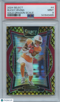 Bucky Irving 2024 Select GOLD Dragon Scale RC 7/10 JERSEY # Buccaneers PSA 9