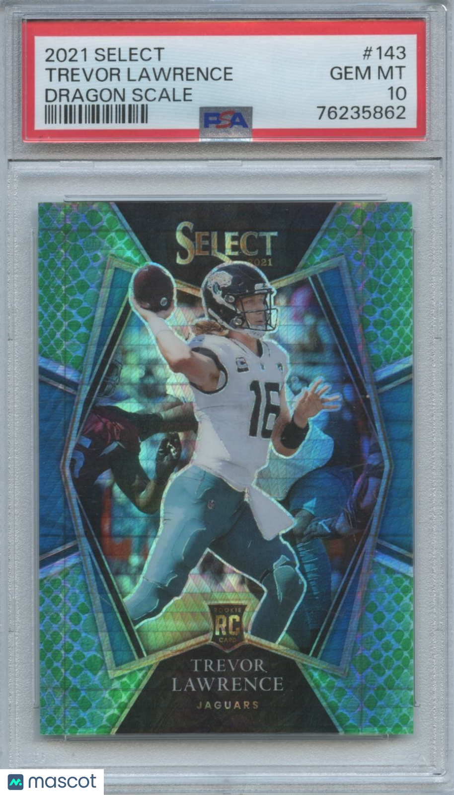 Trevor Lawrence 2021 Select Dragon Scale Rookie RC Jaguars 57/89 PSA 10