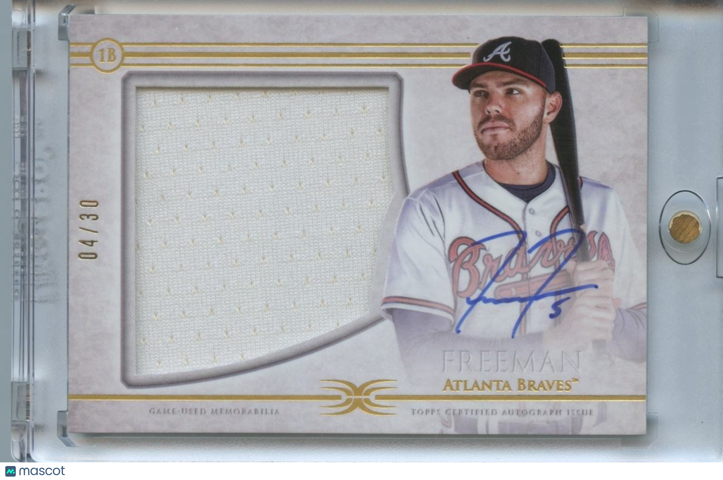Freddie Freeman 2017 Definitive Auto Autograph Patch Atlanta Braves 4/30