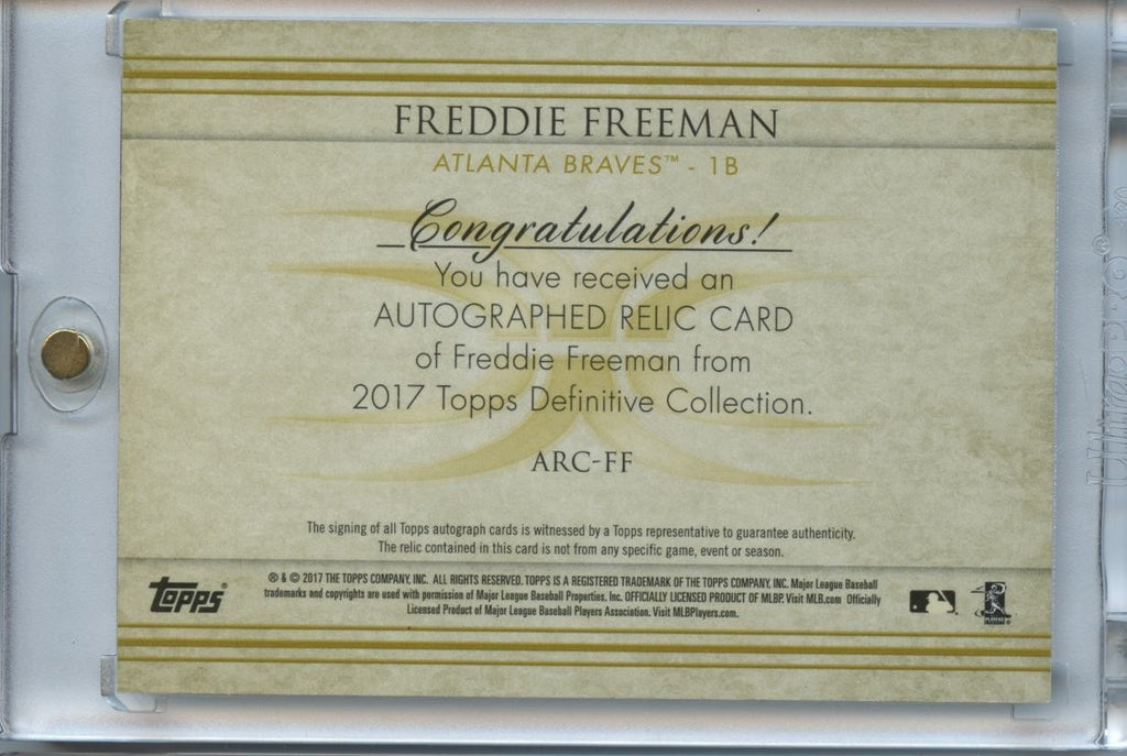 Freddie Freeman 2017 Definitive Auto Autograph Patch Atlanta Braves 4/30