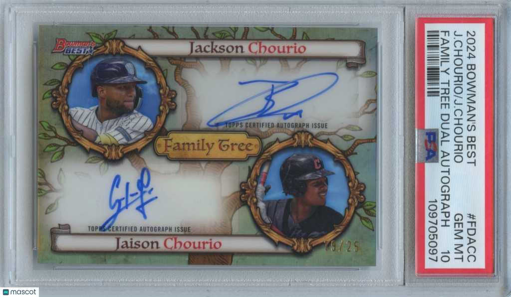 Jackson Chourio / Jaison Chourio 2024 Bowmans Best Auto Autograph 19/25 PSA 10