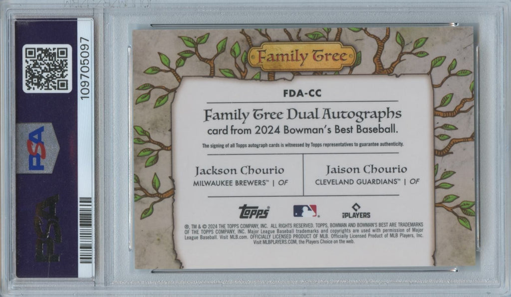 Jackson Chourio / Jaison Chourio 2024 Bowmans Best Auto Autograph 19/25 PSA 10