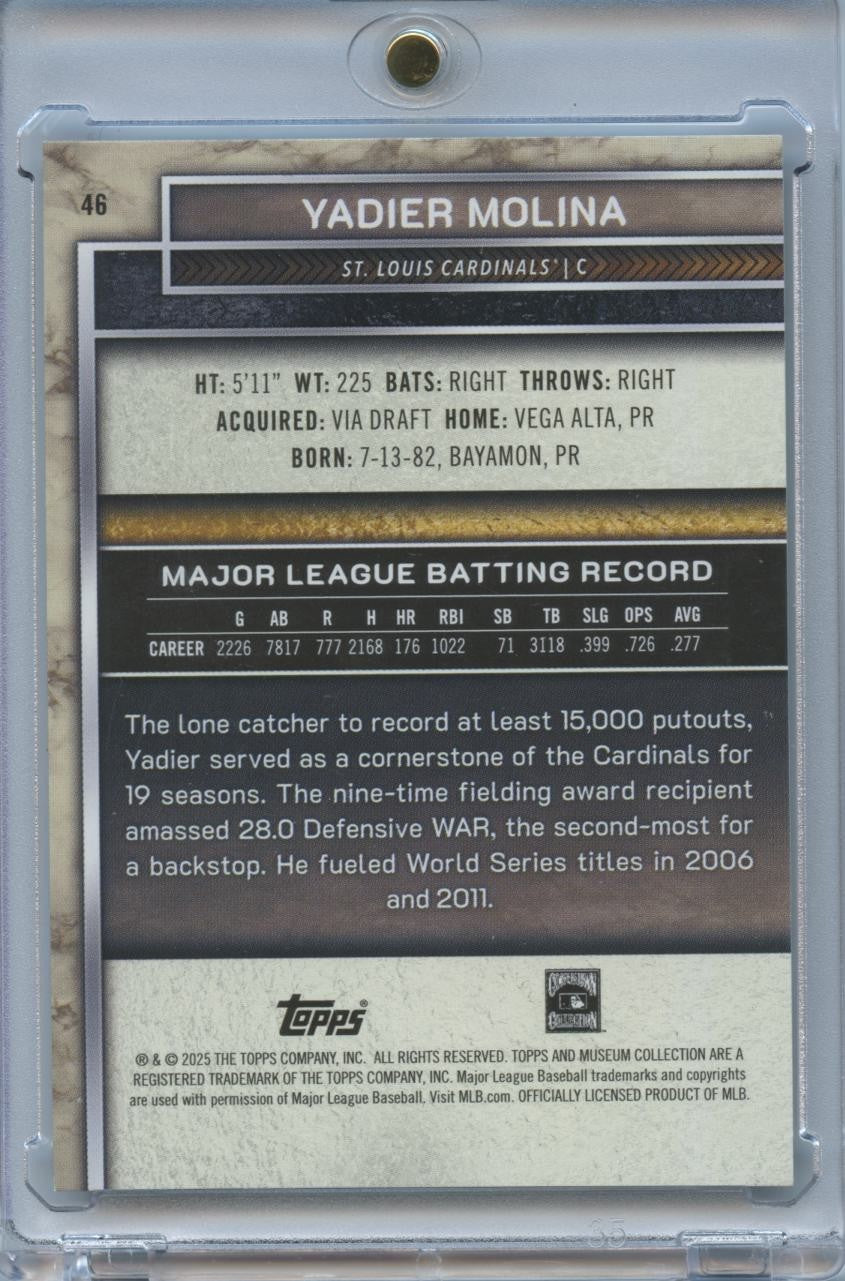 Yadier Molina 2025 Museum Collection Onyx Black SSP St. Louis Cardinals 2/10