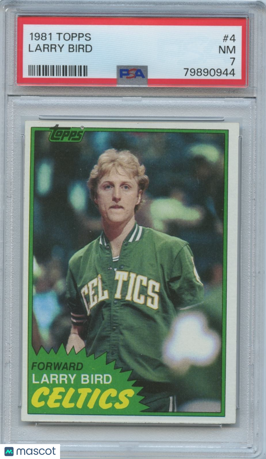Larry Bird 1981 Topps Basketball Boston Celtics #4 PSA 7