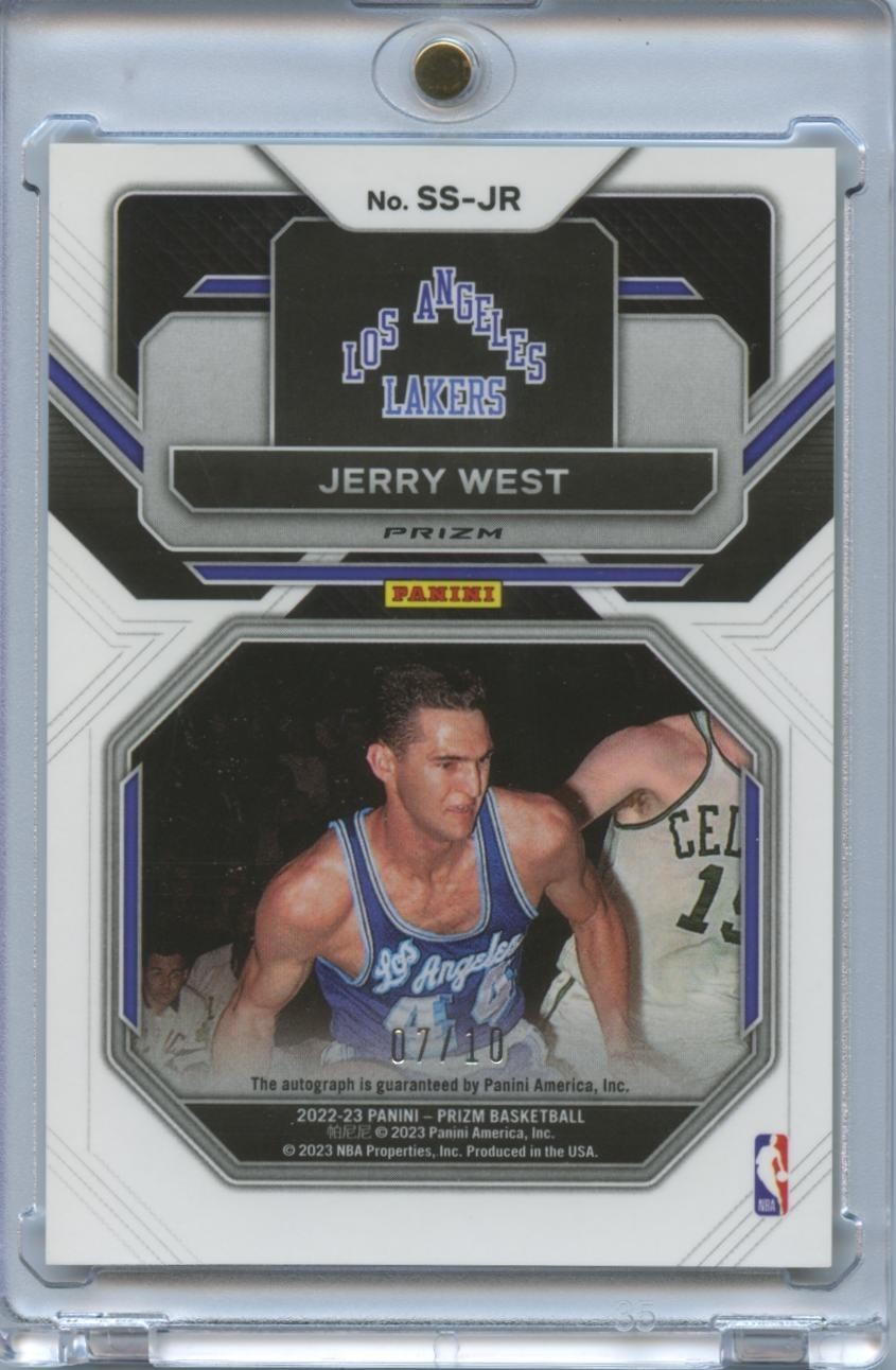 Jerry West 2022-23 Prizm GOLD Auto Autograph Los Angeles Lakers 7/10