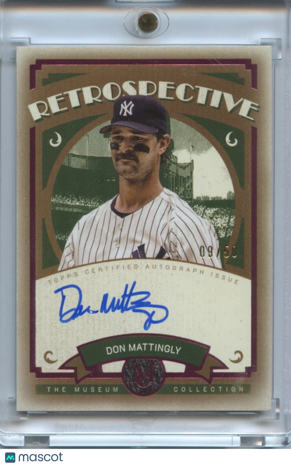 Don Mattingly 2025 Museum Collection On Card Auto Autograph NY YAnkees 9/50