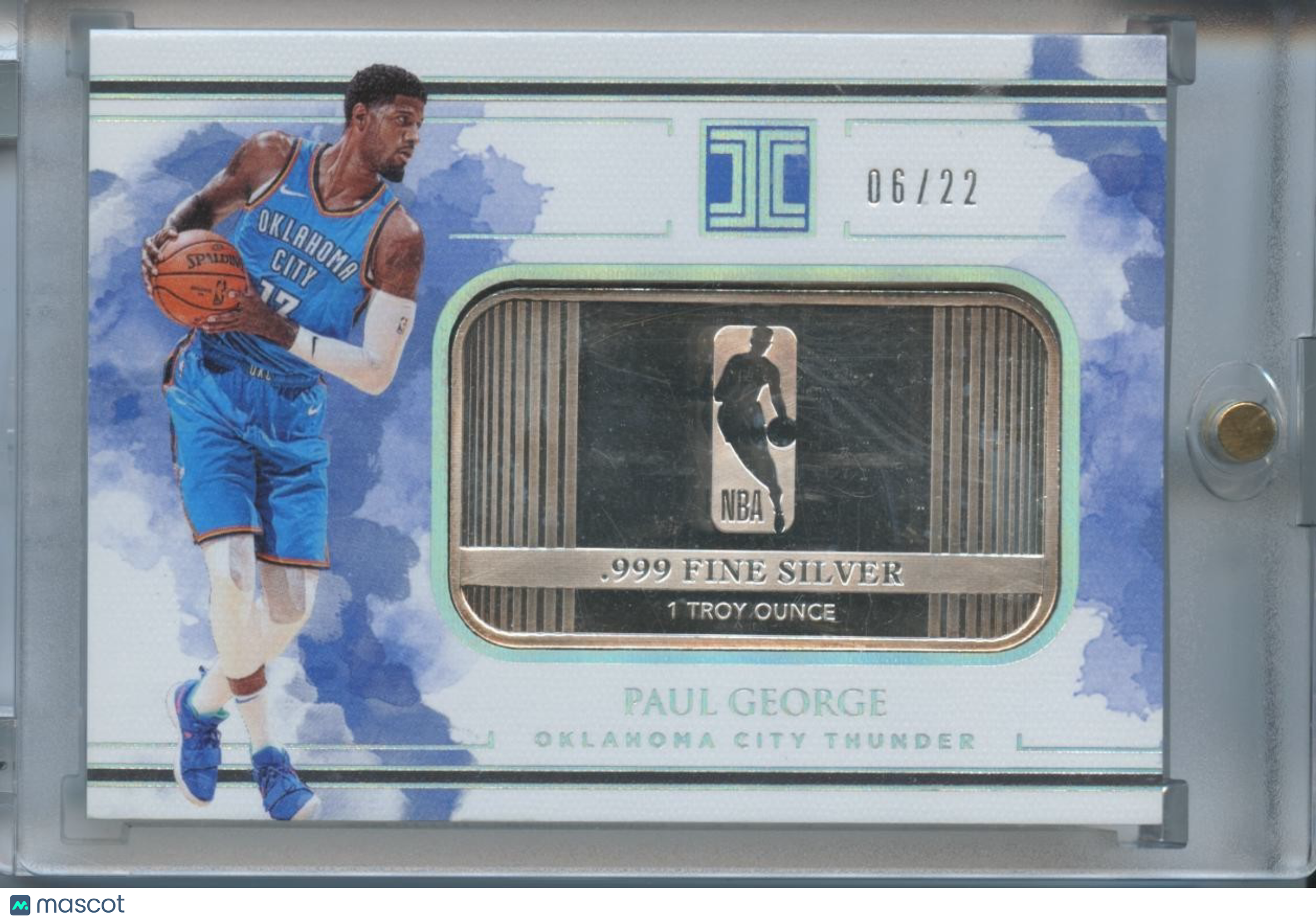 Paul George 2018-19 Impeccable Silver Troy Ounce Oklahoma City Thunder 6/22
