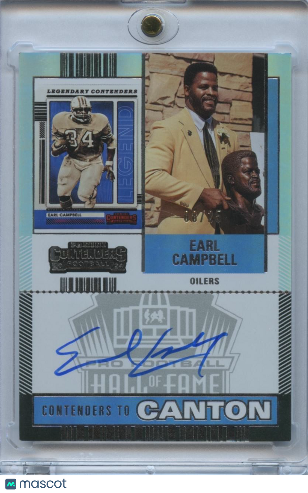 Earl Campbell 2024 Contenders On Card Auto Autograph HOF Canton Oilers