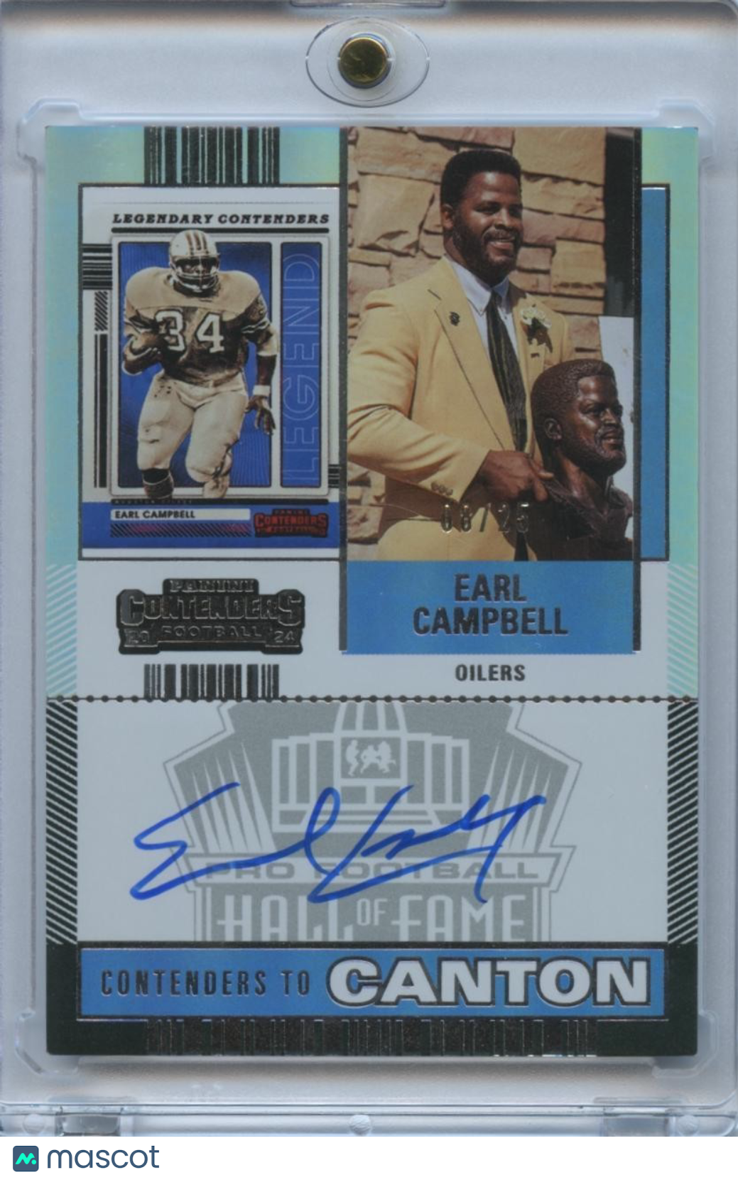 Earl Campbell 2024 Contenders On Card Auto Autograph HOF Canton Oilers