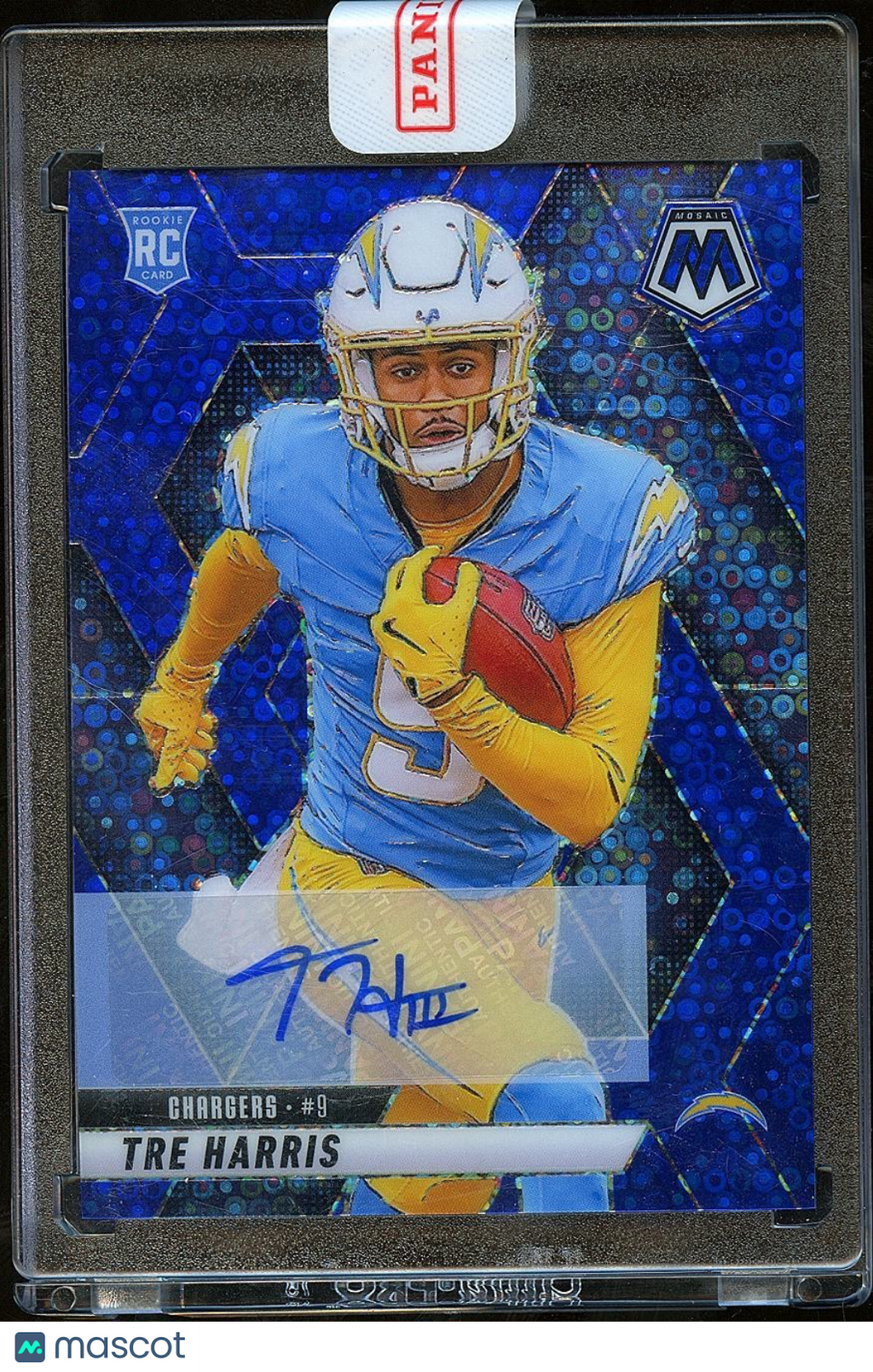 Tre Harris 2025 Mosaic Auto Autograph Blue Disco RC Los Angeles Chargers
