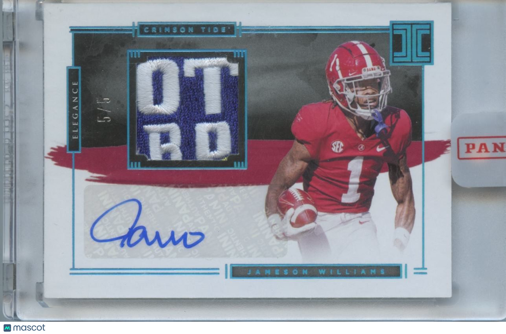 Jameson Williams 2022 Impeccable Auto Autograph LOGO Patch RC Alabama Lions 5/5
