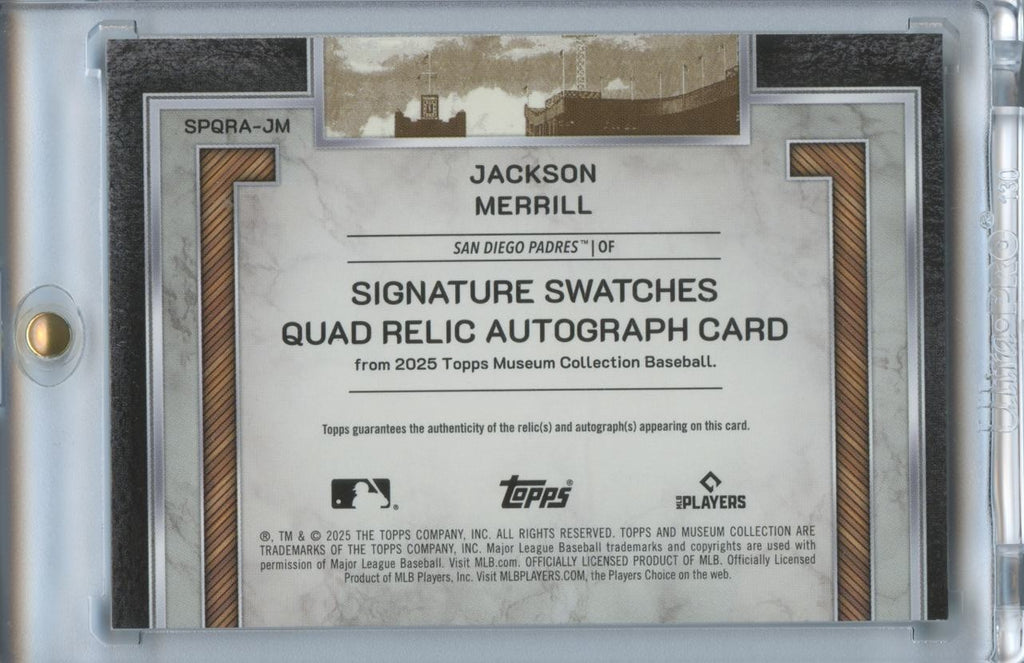 Jackson Merrill 2025 Museum Collection Auto Autograph Patch SD Padres 38/75