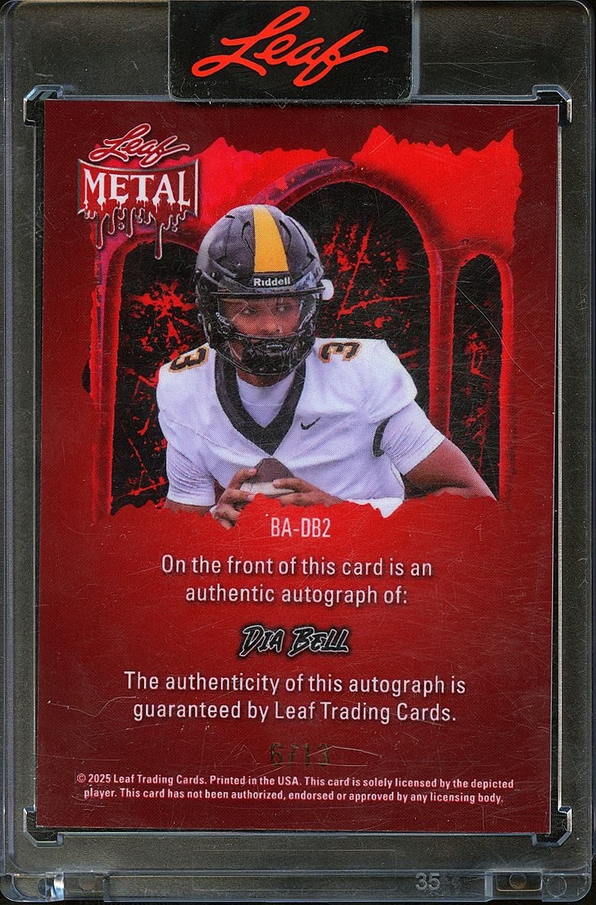 Dia Bell 2025 Leaf Metal Auto Autograph RC Rookie Texas Longhorns 6/13
