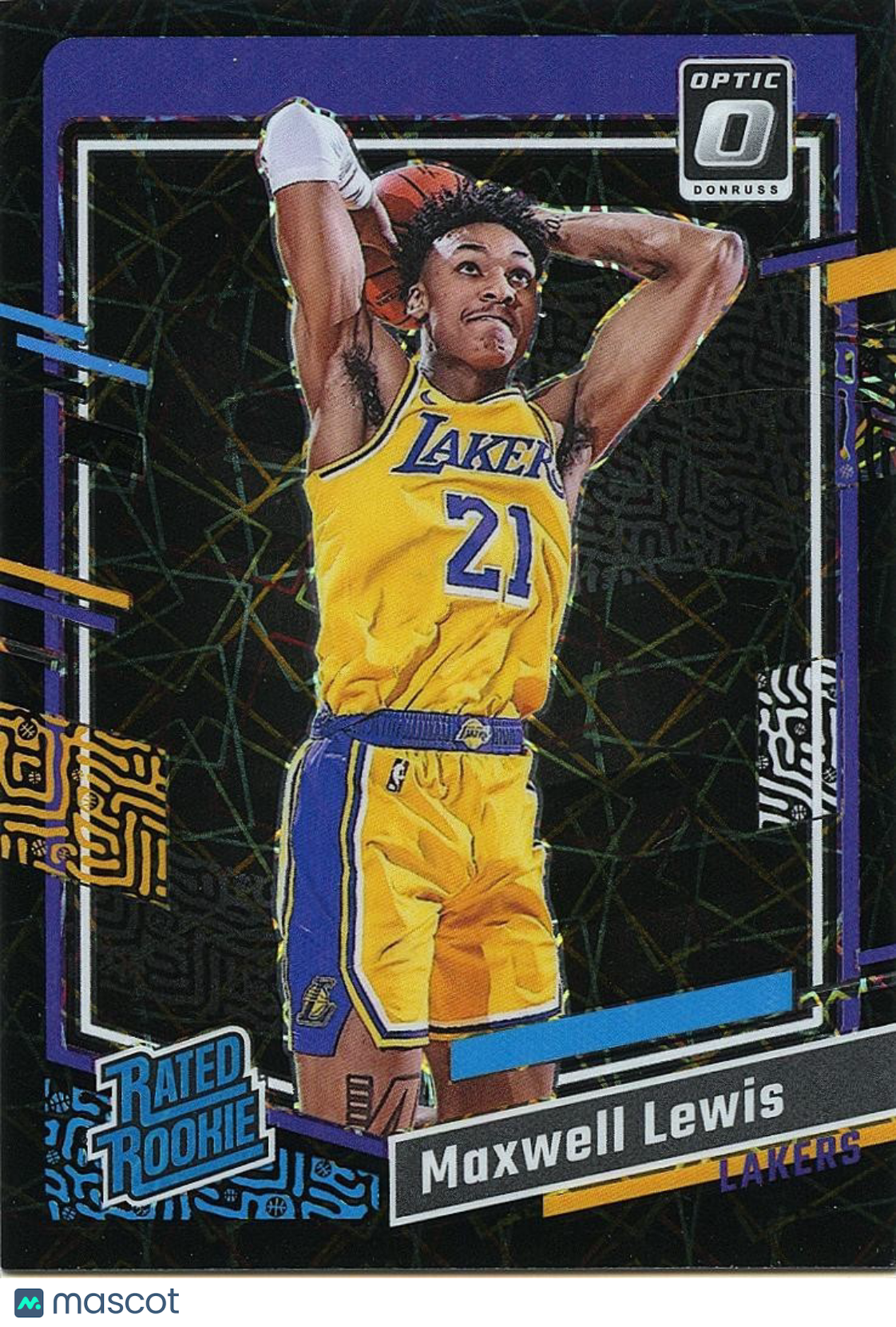 Maxwell Lewis 2023-24 Optic Rated Rookie Black Velocity Prizm RC Lakers 16/39