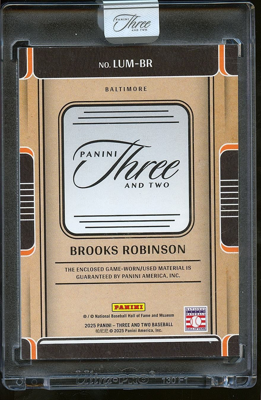 Brooks Robinson 2025 Panini Three & Two Game Used Bat Orioles 25/25
