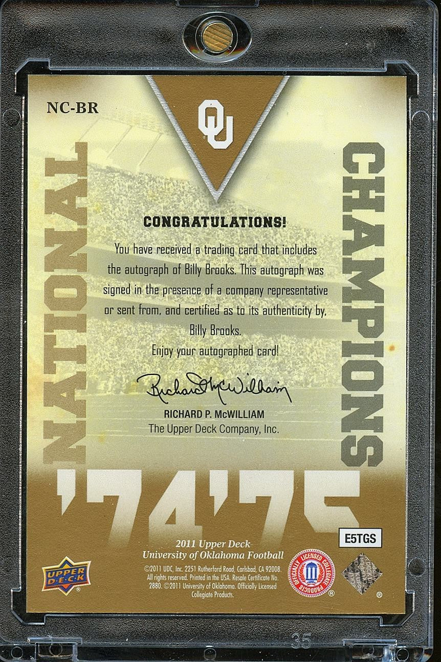 Billy Brooks 2011 Upper Deck GOLD Auto Autograph Oklahoma Sooners 23/35