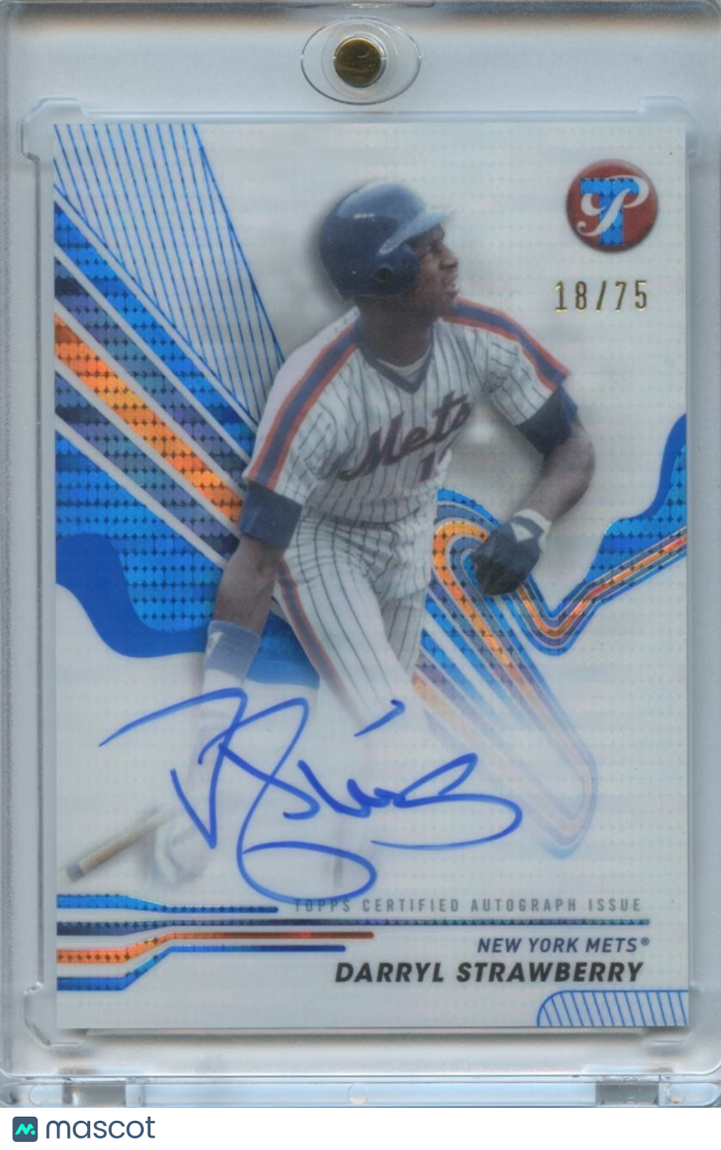 Darryl Strawberry 2024 Topps Pristine Blue Auto Autograph Jersey # Mets 18/75