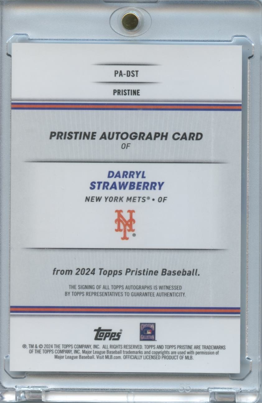 Darryl Strawberry 2024 Topps Pristine Blue Auto Autograph Jersey # Mets 18/75
