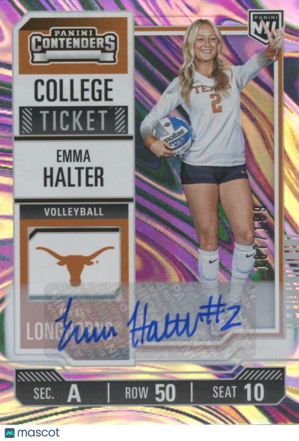 Emma Halter 2025 Contenders Auto Autograph Rookie RC Texas Longhorns 187/199