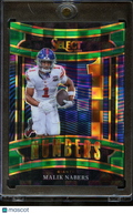 Malik Nabers 2025 Select Numbers Green Prizm SSP New York Giants 2/5