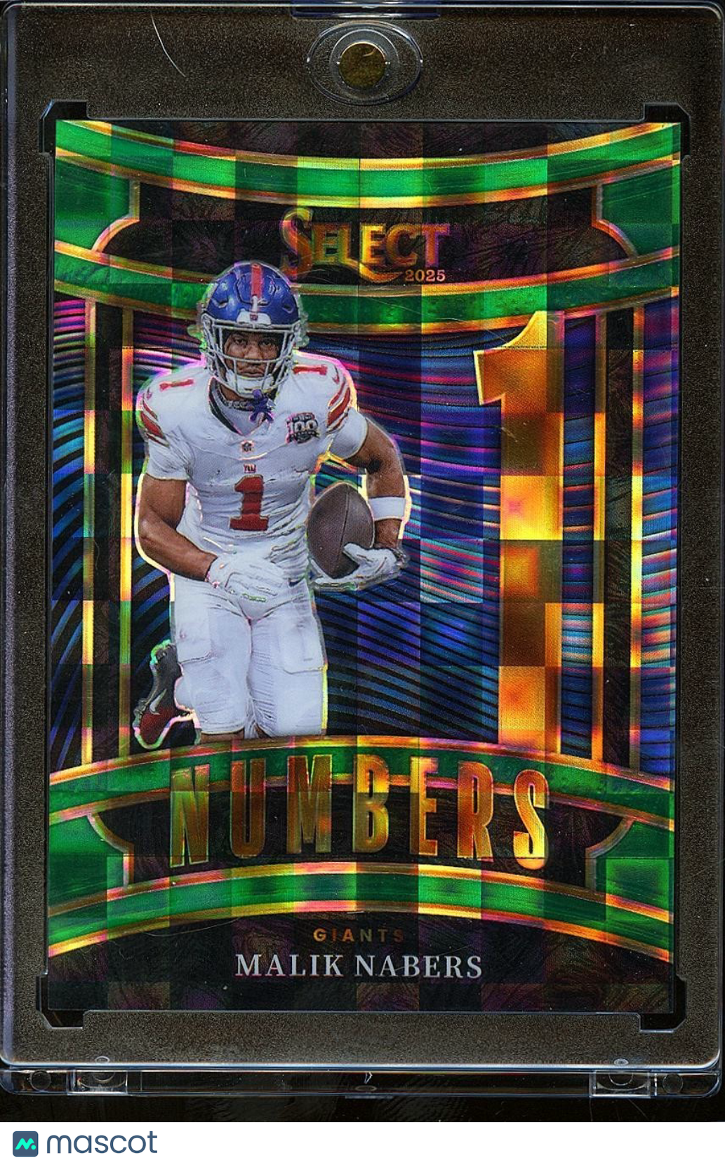 Malik Nabers 2025 Select Numbers Green Prizm SSP New York Giants 2/5