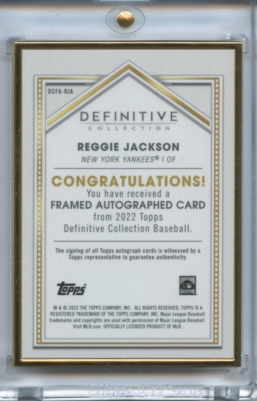 Reggie Jackson 2022 Definitive Framed Auto Autograph New York Yankees 13/25