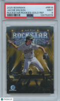 Jacob Wilson 2025 Bowman Rockstar GOLD Refractor Athletics 4/50 PSA 9