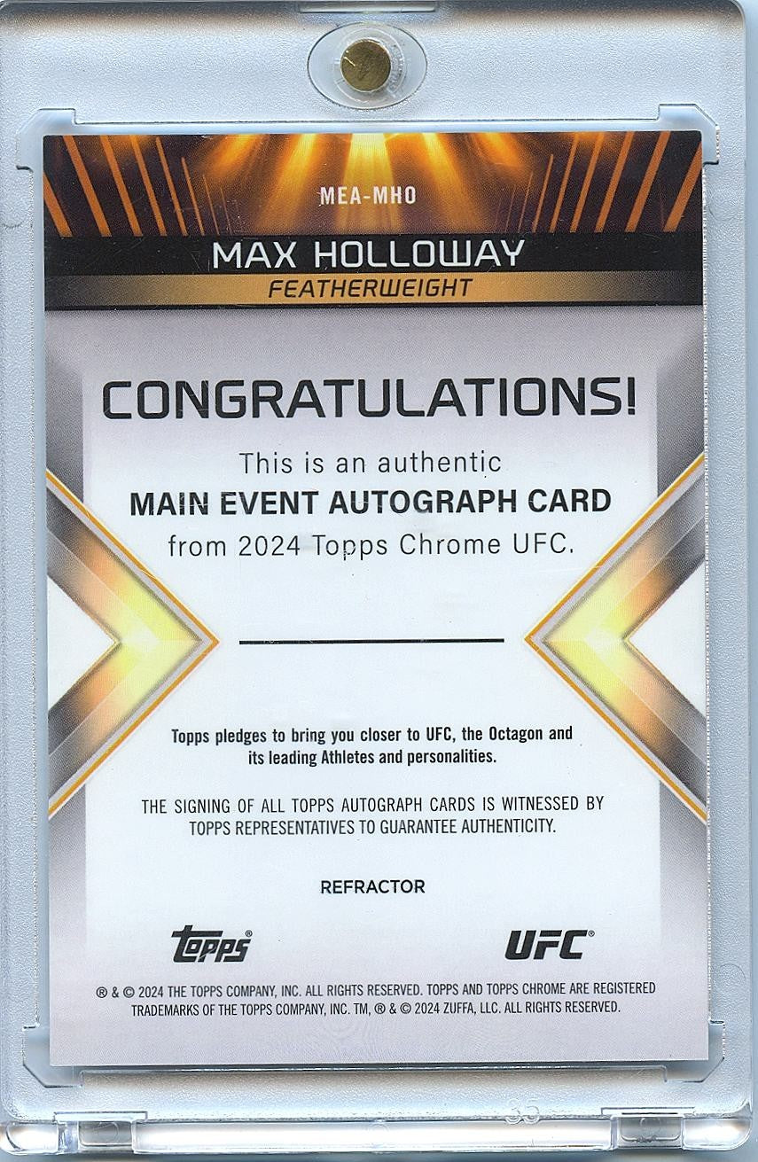 Max Holloway 2024 Topps Chrome Auto Autograph UFC MMA 46/150