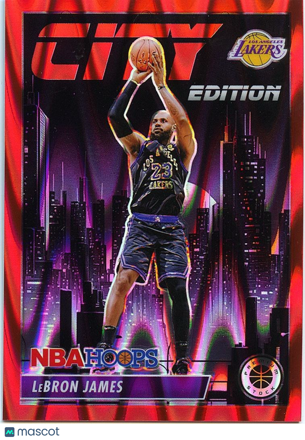 Lebron James 2023-24 NBA Hoops City Edition Red Prizm LA Lakers 115/199