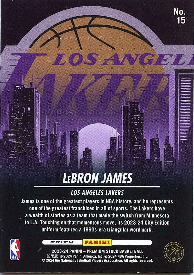 Lebron James 2023-24 NBA Hoops City Edition Red Prizm LA Lakers 115/199