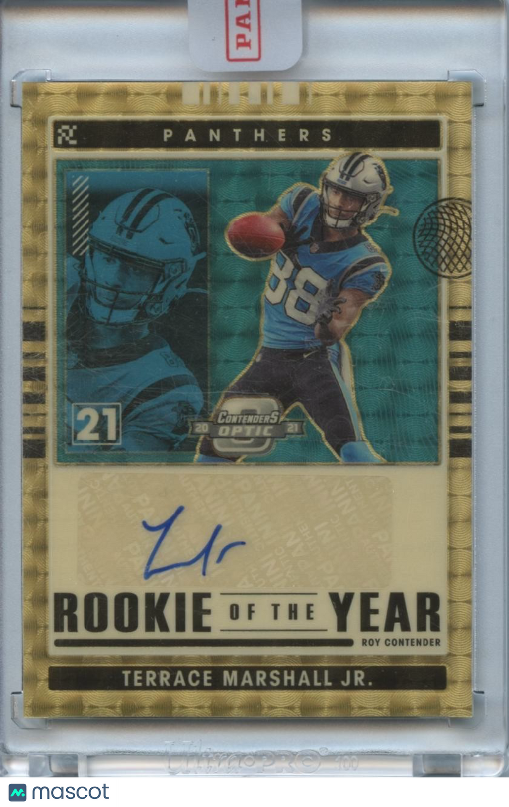 Terrace Marshall Jr. 2021 Contenders Optic Gold Vinyl RC Autograph Panthers 1/1
