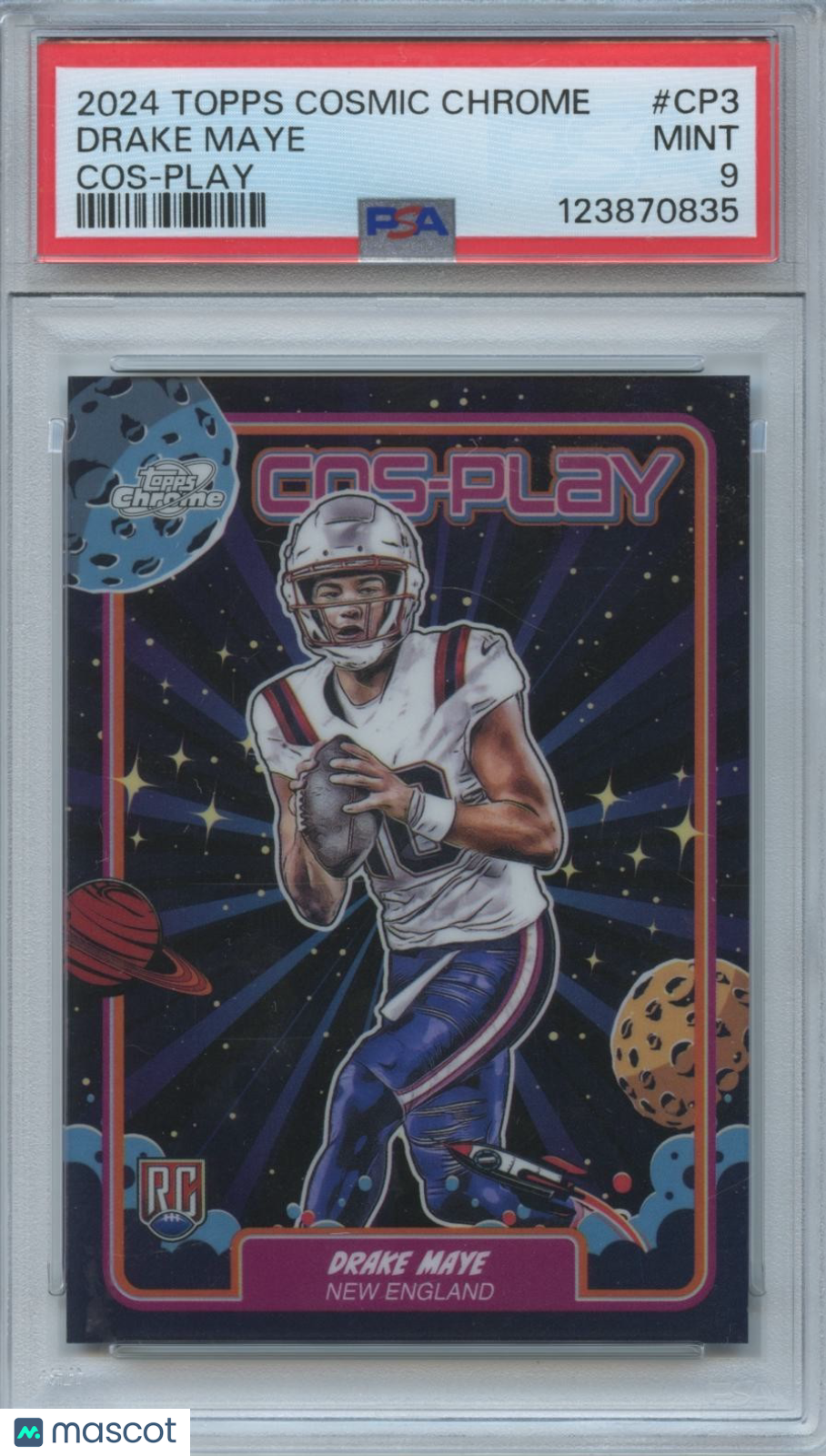 Drake Maye 2024 Topps Chrome Cosmic Cos-Play SSP CASE HIT Rookie Patriots PSA 9