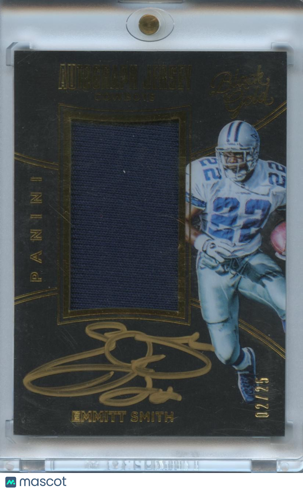 Emmitt Smith 2016 Black Gold Auto Autograph Game Worn Patch Dallas Cowboys 2/25